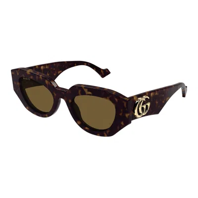 Shop Gucci Eyewear Sunglasses In Havana