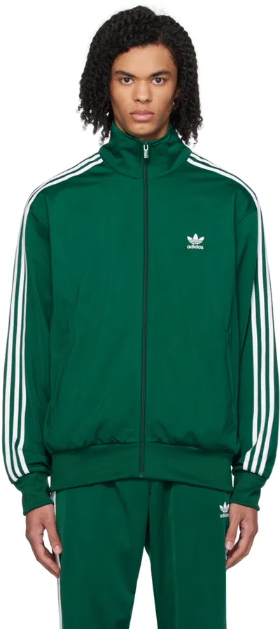 Shop Adidas Originals Green Firebird Track Jacket In Collegiate Green