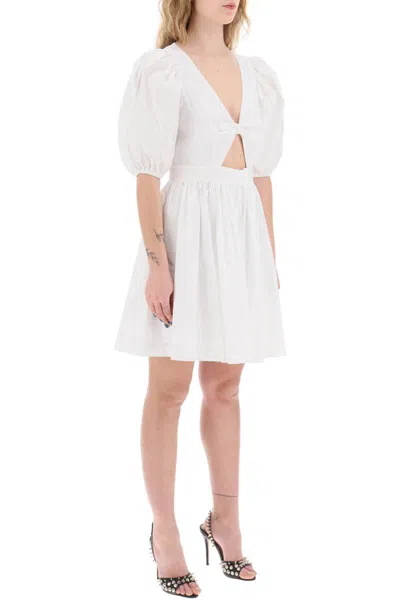 Shop Rotate Birger Christensen Rotate Mini Dress With Balloon Sleeves And Cut-out Details In White