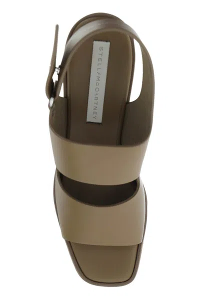 Shop Stella Mccartney Elyse Platform Sandals With Wedge In Brown