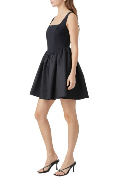 Endless Rose Corset Fit & Flare Minidress In Black