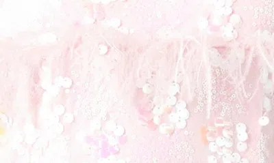 Endless Rose Sequin & Feather Minidress In Pink