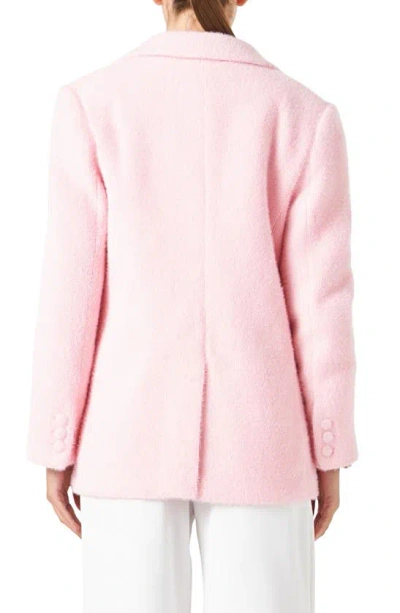 Endless Rose Textured Single Breasted Blazer In Pink