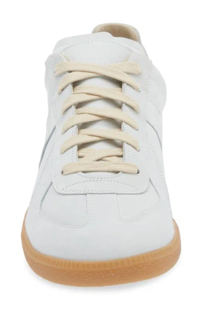 Shop Maison Margiela Replica Low Top Sneaker In Silver Birch