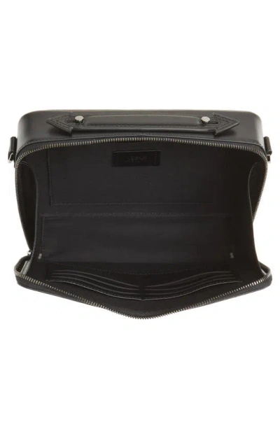 Shop Versace Barocco Embossed Leather Messenger Bag In Black-ruthenium