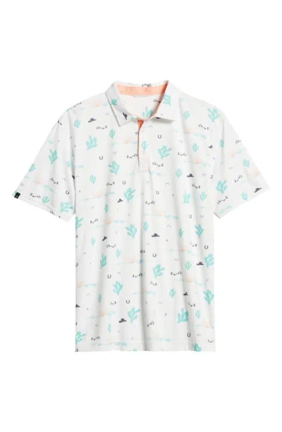 Shop Swannies Hank Southwest Print Golf Polo In Cactus