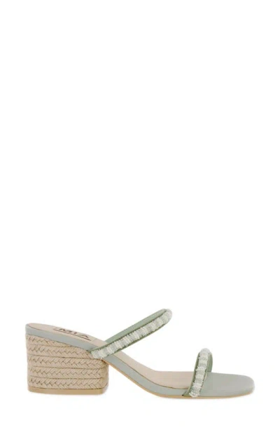 Mia Isabeli Espadrille Slide Sandal In Sage/ Off White