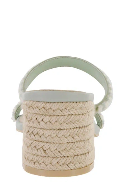 Mia Isabeli Espadrille Slide Sandal In Sage/ Off White