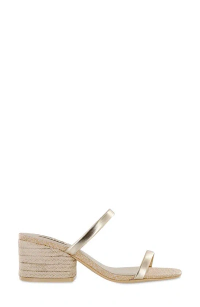Mia Isabeli Espadrille Slide Sandal In Soft Gold