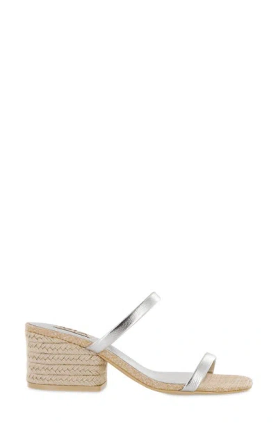 Mia Isabeli Espadrille Slide Sandal In Silver