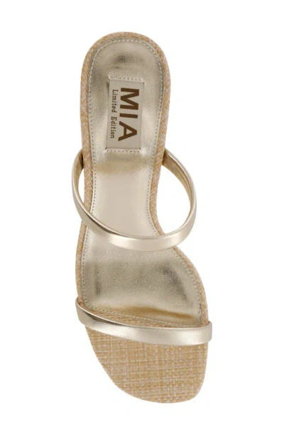 Mia Isabeli Espadrille Slide Sandal In Soft Gold