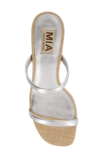 Mia Isabeli Espadrille Slide Sandal In Silver