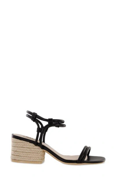 Mia Ione Ankle Strap Espadrille Sandal In Black