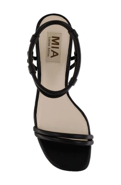 Mia Ione Ankle Strap Espadrille Sandal In Black