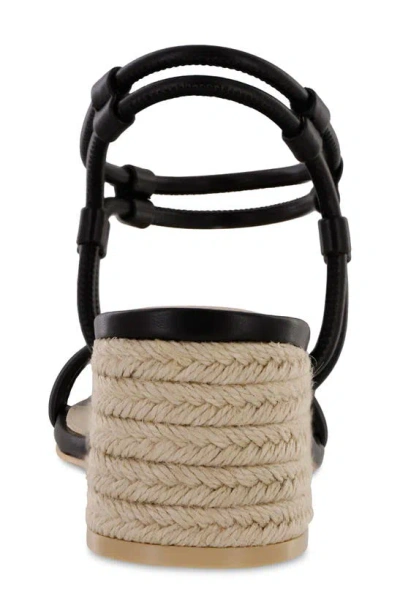 Mia Ione Ankle Strap Espadrille Sandal In Black