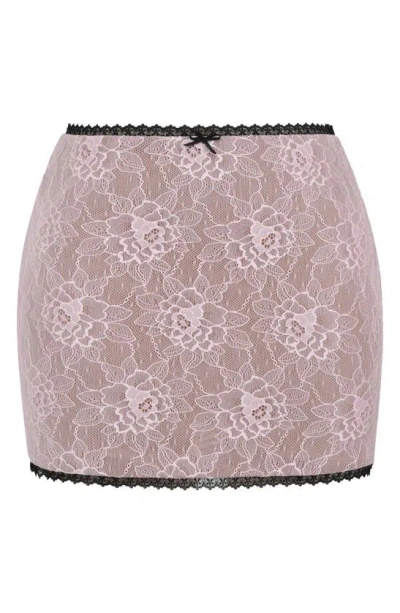 Shop Mistress Rocks Floral Lace Miniskirt In Peony