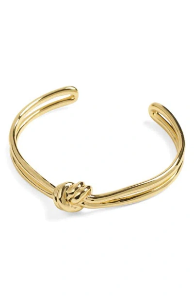 Shop Madewell Knotted Cuff Bracelet In Pale Gold
