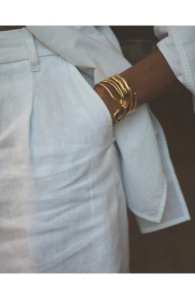 Shop Madewell Knotted Cuff Bracelet In Pale Gold