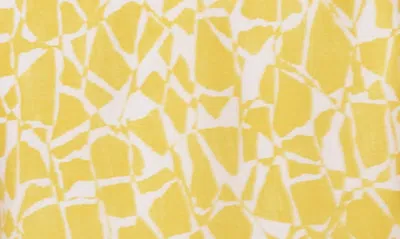 Shop Vince Camuto Print Sleeveless Wrap Dress In Bright Lemon