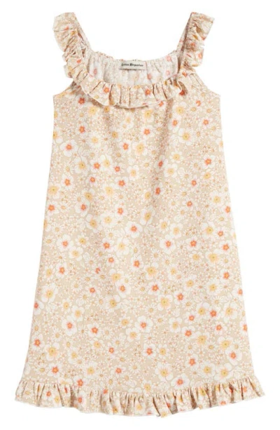 Shop Cotton Emporium Kids' Flutter Floral Dress In Ivory Multi