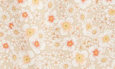 Shop Cotton Emporium Kids' Flutter Floral Dress In Ivory Multi