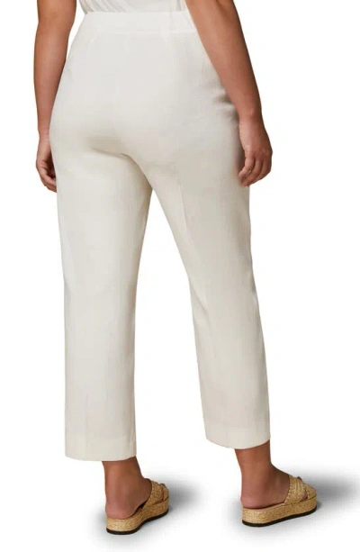 Shop Marina Rinaldi Gerona Crop Linen Blend Pants In Ivory