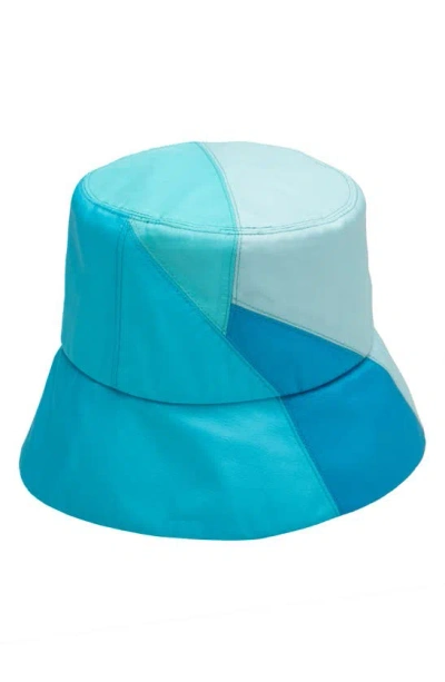 Shop Eugenia Kim Yuki Colorblock Bucket Hat In Aqua/ Blue