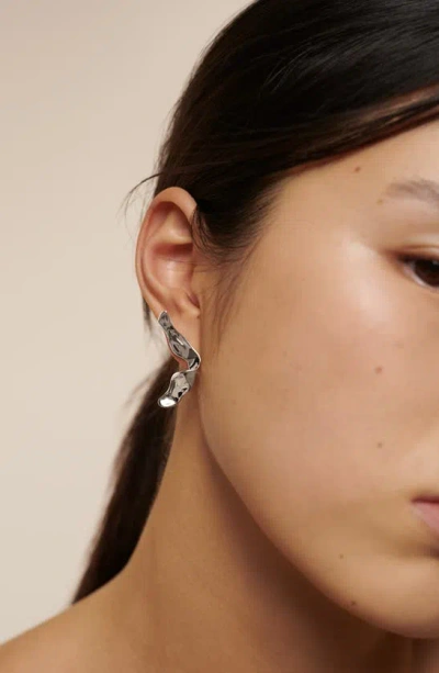Monica Vinader The Wave Stud Earrings In Sterling Silver
