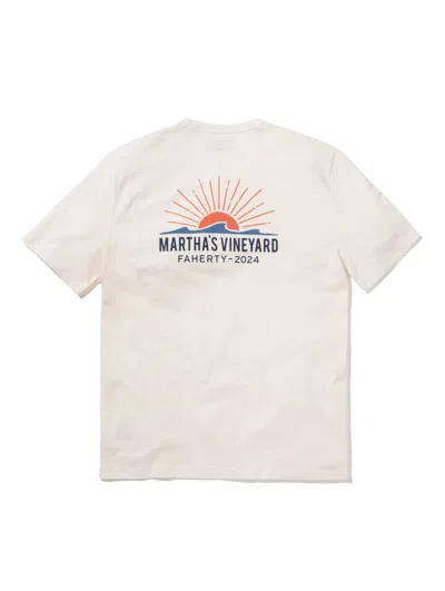 Shop Faherty Martha's Vineyard Short-sleeve Crew T-shirt In White
