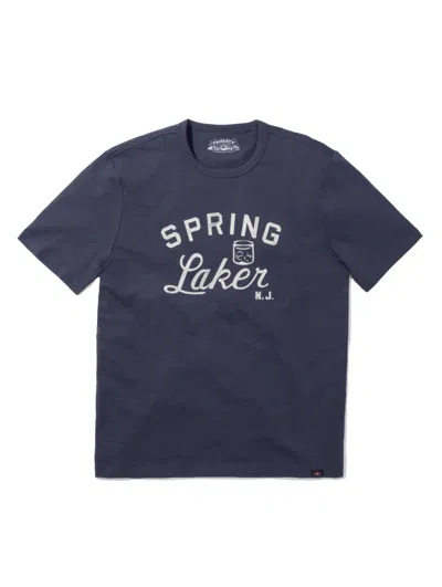 Shop Faherty Spring Lake Short-sleeve Crew T-shirt In Dune Navy