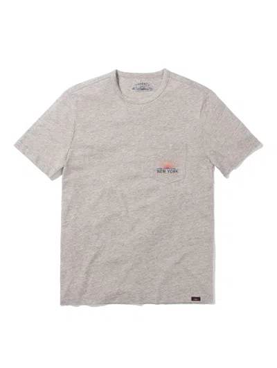 Shop Faherty New York Short-sleeve Crew T-shirt In Grey Heather