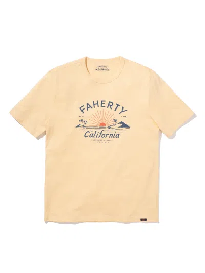 Shop Faherty California Short-sleeve Crew T-shirt In Sunny Days
