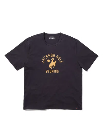 Shop Faherty Jackson Hole Short-sleeve Crew T-shirt In Washed Black