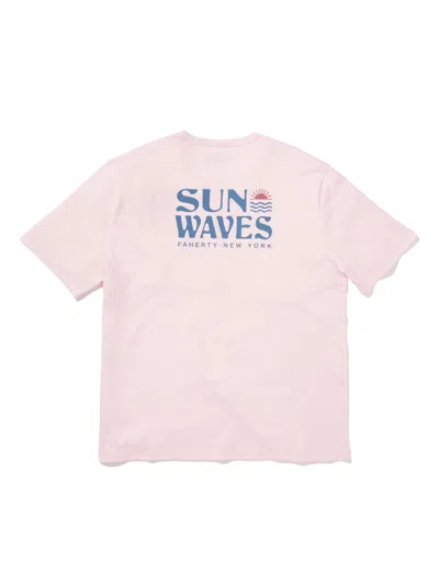 Shop Faherty New York Short-sleeve Crew T-shirt In Pearl Pink