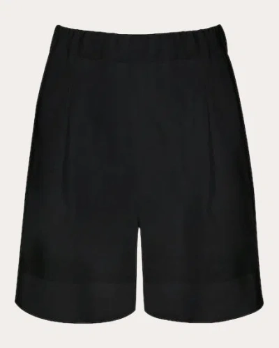 Shop Asceno Women's Zurich Linen Shorts In Black