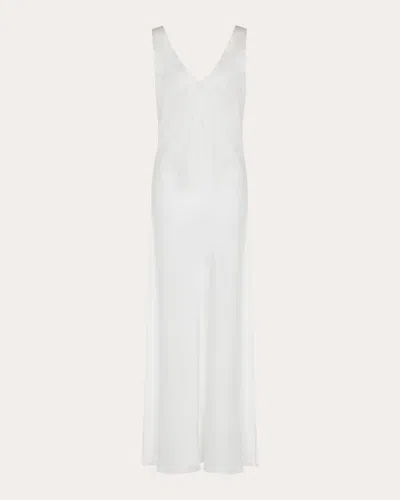 Shop Asceno Women's Bordeaux Slip Dress In White