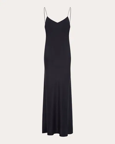 Shop Asceno Women's Lyon Slip Dress In Black