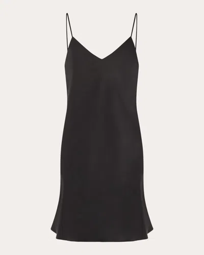 Shop Asceno Women's Lyon Mini Slip Dress In Black