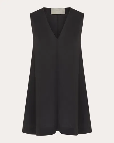 Shop Asceno Women's Derya Linen Mini Dress In Black