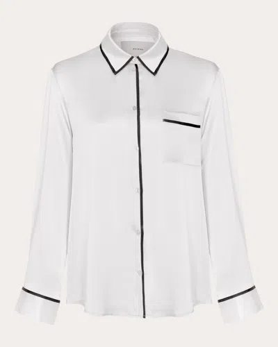 Shop Asceno Women's London Pajama Top In White