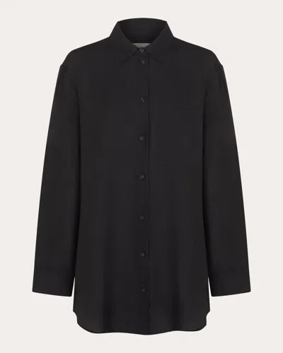 Shop Asceno Women's Formentera Oversized Shirt In Black