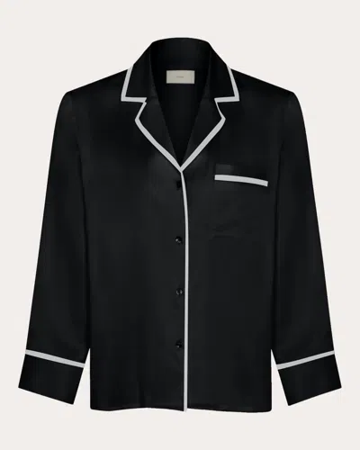 Shop Asceno Women's Sydney Pajama Top In Black