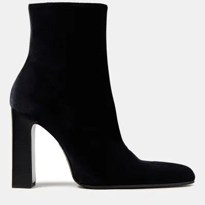 Pre-owned Balenciaga Velvet Woman Ankle Boots 39 In Black