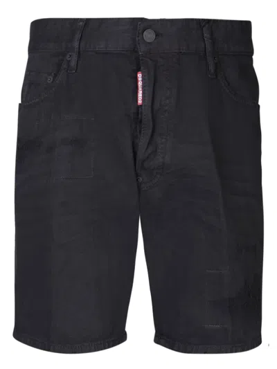 Shop Dsquared2 Marine White Shorts In Black