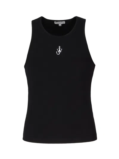 Shop Jw Anderson J.w. Anderson Anchor Tank Top With Embroidery In Black