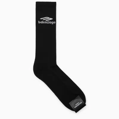 Shop Balenciaga Black Socks With Logo In Default Title