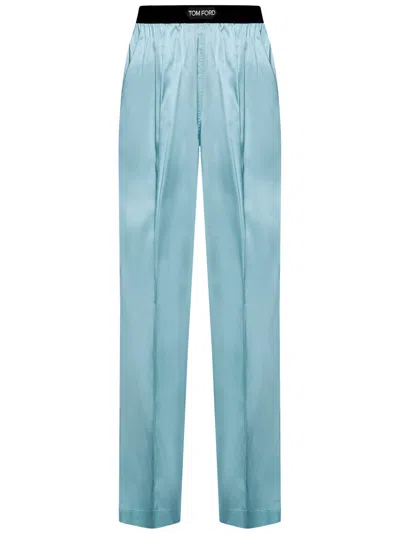 Shop Tom Ford Trousers In Light Blue
