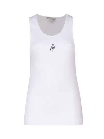 Shop Jw Anderson J.w. Anderson Tank Top With Embroidery In White