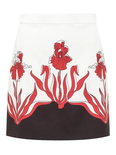 Shop Boutique Moschino Skirt With Print In White