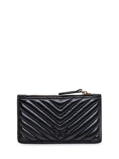 Shop Pinko Card Holder With Logo In Black